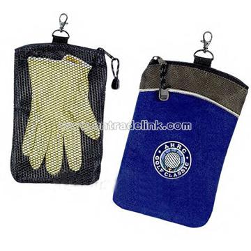 Navy woven golf pouch