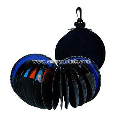 Neoprene zippered CD/DVD holder with belt hook