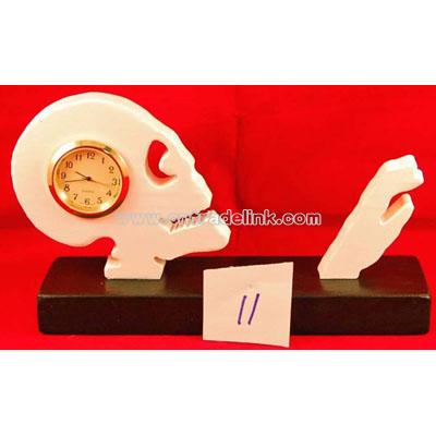New handcrafted skeleton halloween clock