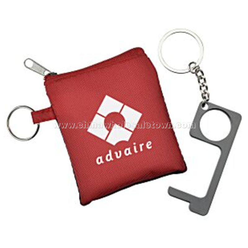 No Contact Keychain with Pouch