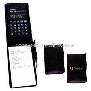 Notebook with calculator and ball pen