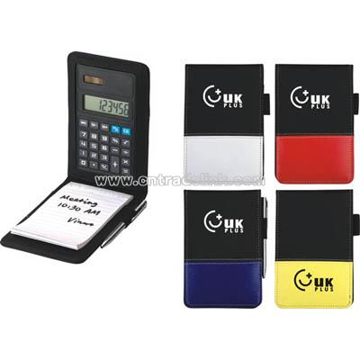 Notebook with pen calculator