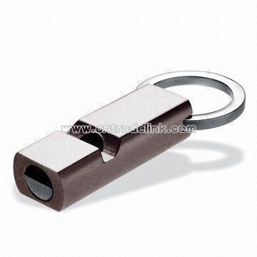 Novelty Metal Keychain in Whistle Design