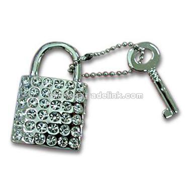 Novelty Padlock and Key Keychain