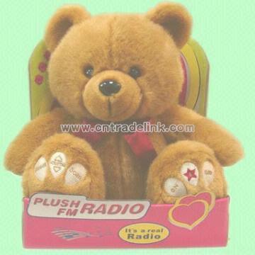 Novelty Soft Plush Bear FM Auto-scan Radio