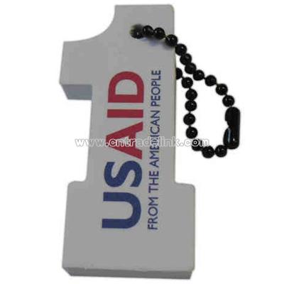 Number One - Floating foam key chain for up to 3 keys