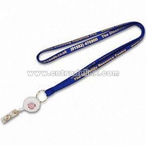 Nylon Lanyard with Badge Reel and Metal Clip Attachment