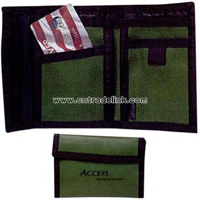 Nylon wallet with velcro closure