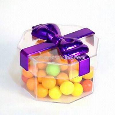Octagon-shaped Container with Plated Ribbon for Decoration