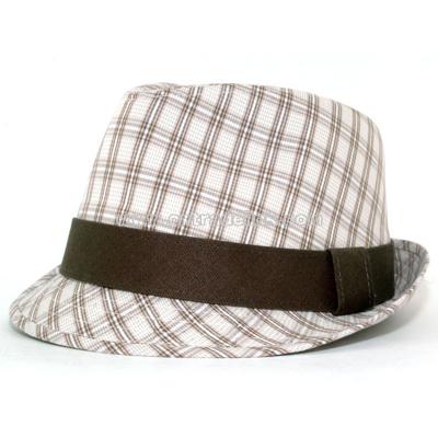Olive Plaid Fedora hat