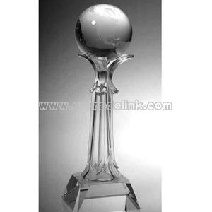 Optic crystal globe sphere award