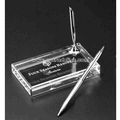 Optic crystal pen holder