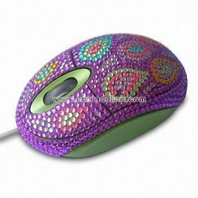 Optical Mouse with Crystal Beads