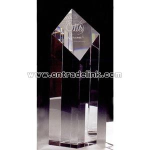 Optical crystal diamond tower award