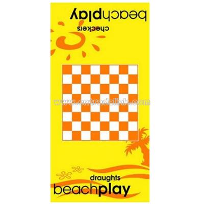 Orange Chess Game Beach Towel