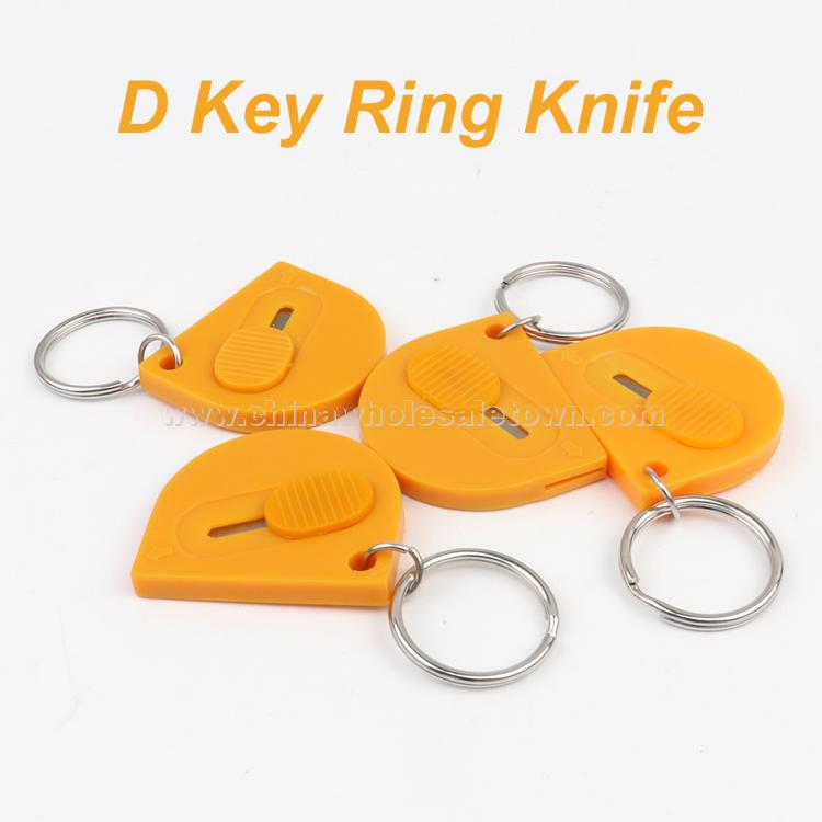 Orange Envelop Letter Opener Knife Plastic Letter Opener with Key Ring