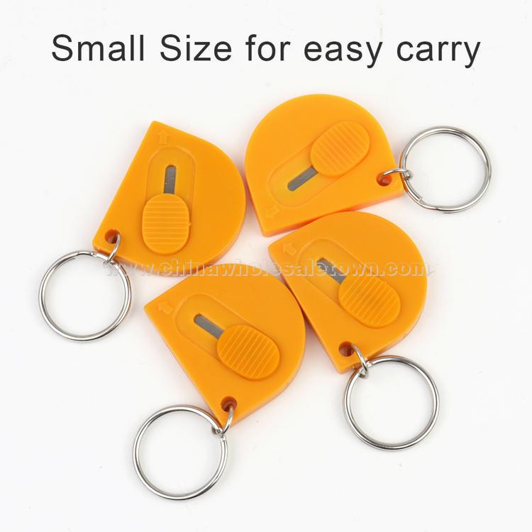 Orange Envelop Letter Opener Knife Plastic Letter Opener with Key Ring