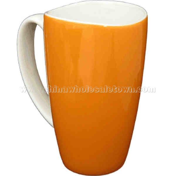Orange ceramic 17 oz. funnel mug