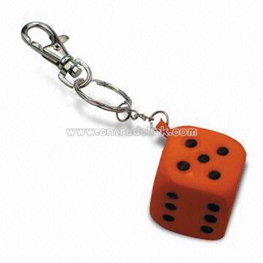 PU Dice Stress Ball With Keychain