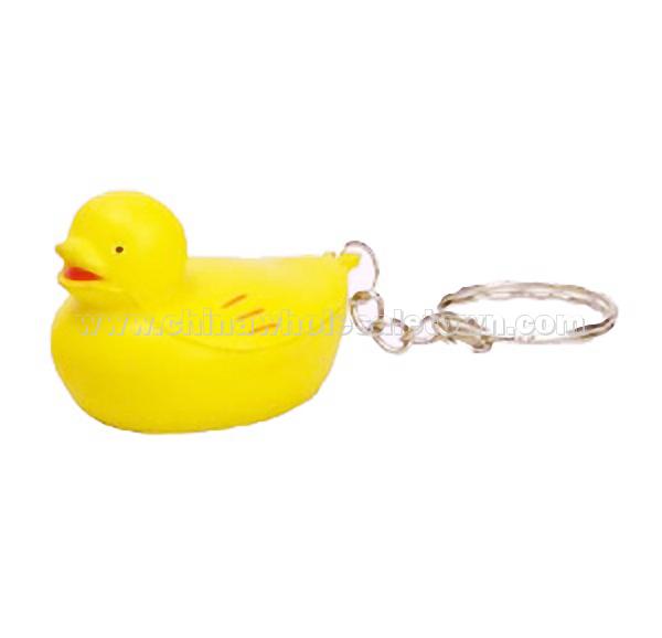 PU Duck Stress Ball with Keychain