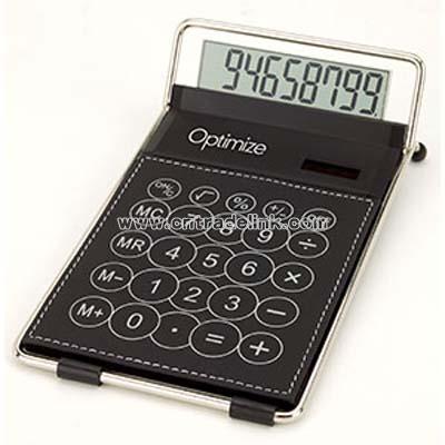 PU Leather Dual Power Classic Desk Calculator