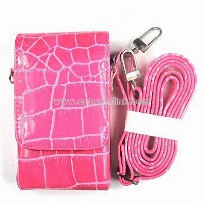 PU Mobile Pouch with Long Strap