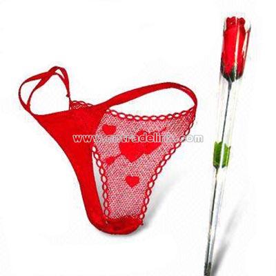 Packed like Rose Lace Thong Panty as Valentine's Day Gift