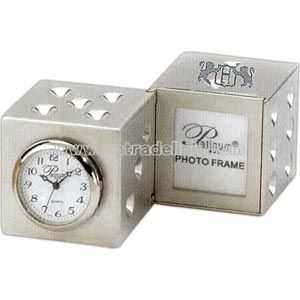 Pair of dice clock and picture frame