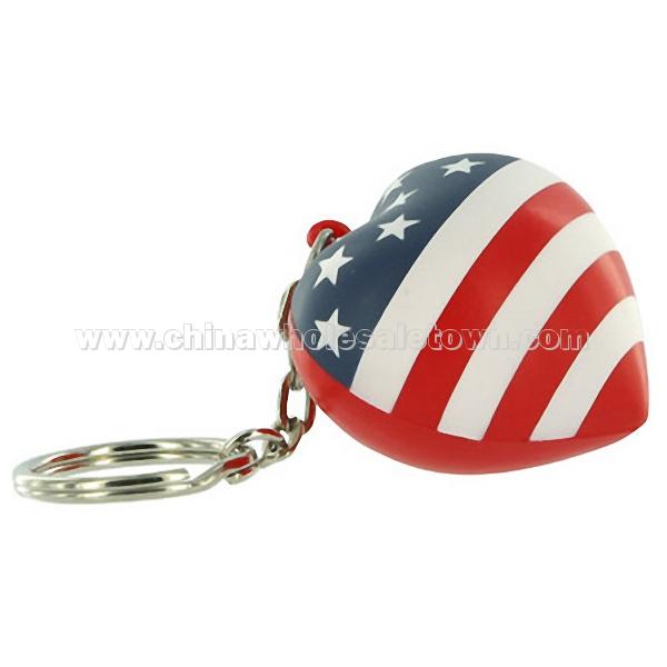 Patriotic Heart Key Chain Stress Balls