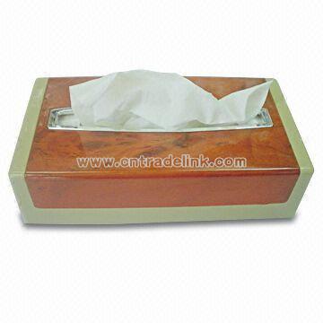 Peach Timber Tissue Box with 13.7kg Net Weight