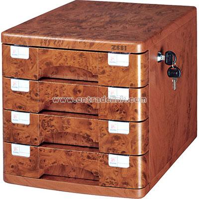 Peach Wood File Cabinet
