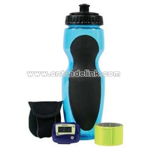 Pedometer And Water Bottle Set