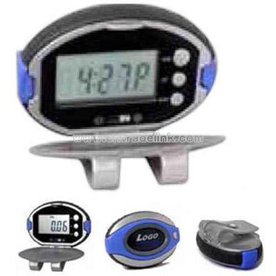 Pedometer with clock