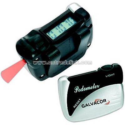 Pedometer with safety LED light