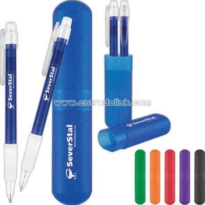 Pen and pencil gift tube.