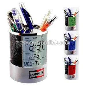 Pen caddy clock