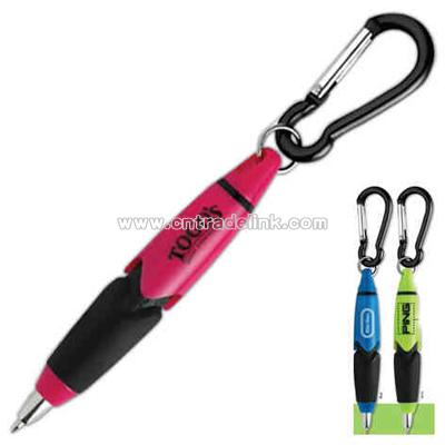 Pen with carabiner