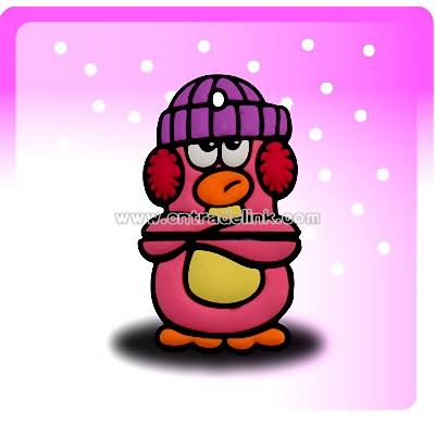 Penguin Hat Pink USB Flash Drive