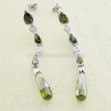 Peridot CZ Earring