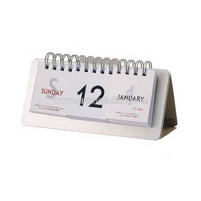Perpetual flip calendar with tri-fold stand