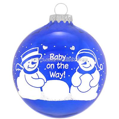 Personalized Baby on the Way Glass Ornament