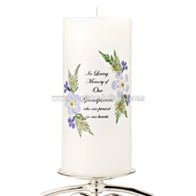 Personalized Blue Bouquet Memorial Candle