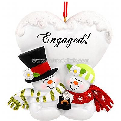 Personalized Engaged Snowmen Ornament