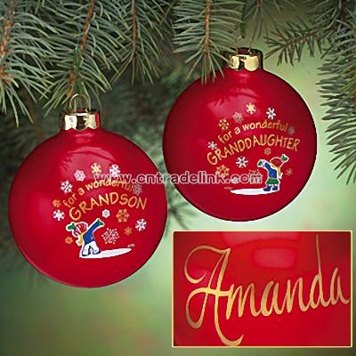 Personalized Glass Grandchildren Ornaments