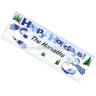 Personalized “Happy Holidays” Blue Snowman Banner