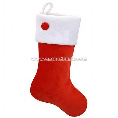 Personalized Red Button Christmas Stocking