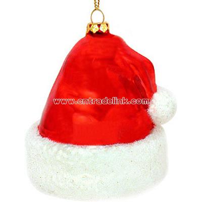 Personalized Santa Hat Glass Ornament