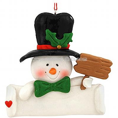 Personalized Snowman Head Ornament