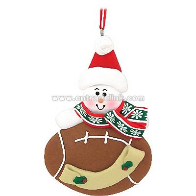 Personalized Snowman With Football Body Ornament