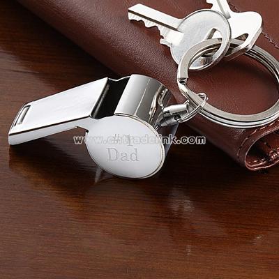 Personalized Stainless Steel Whistle Key Ring